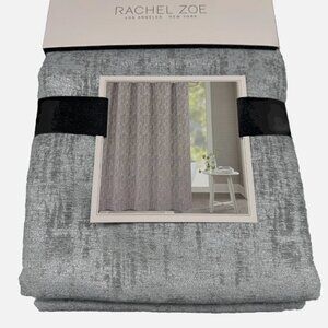 Rachel Zoe Luxury Gray Silver Chenille SHOWER CURTAIN Holidays Christmas Elegant